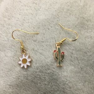 Flower and Cactus Earrings
